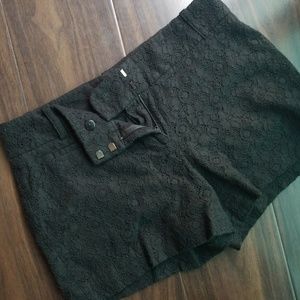 Black shorts w/ floral lace